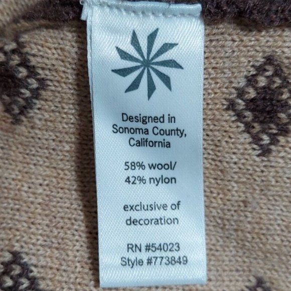 Athleta Teton Cardigan Full Zip LS Wool Nylon Blend Sweater Womens Large Brown - Picture 5 of 9